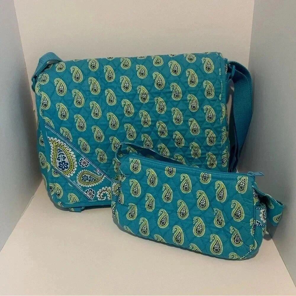 Vera Bradley Messengar/Crossbody Computer Bag with small hand bag or makeup bag